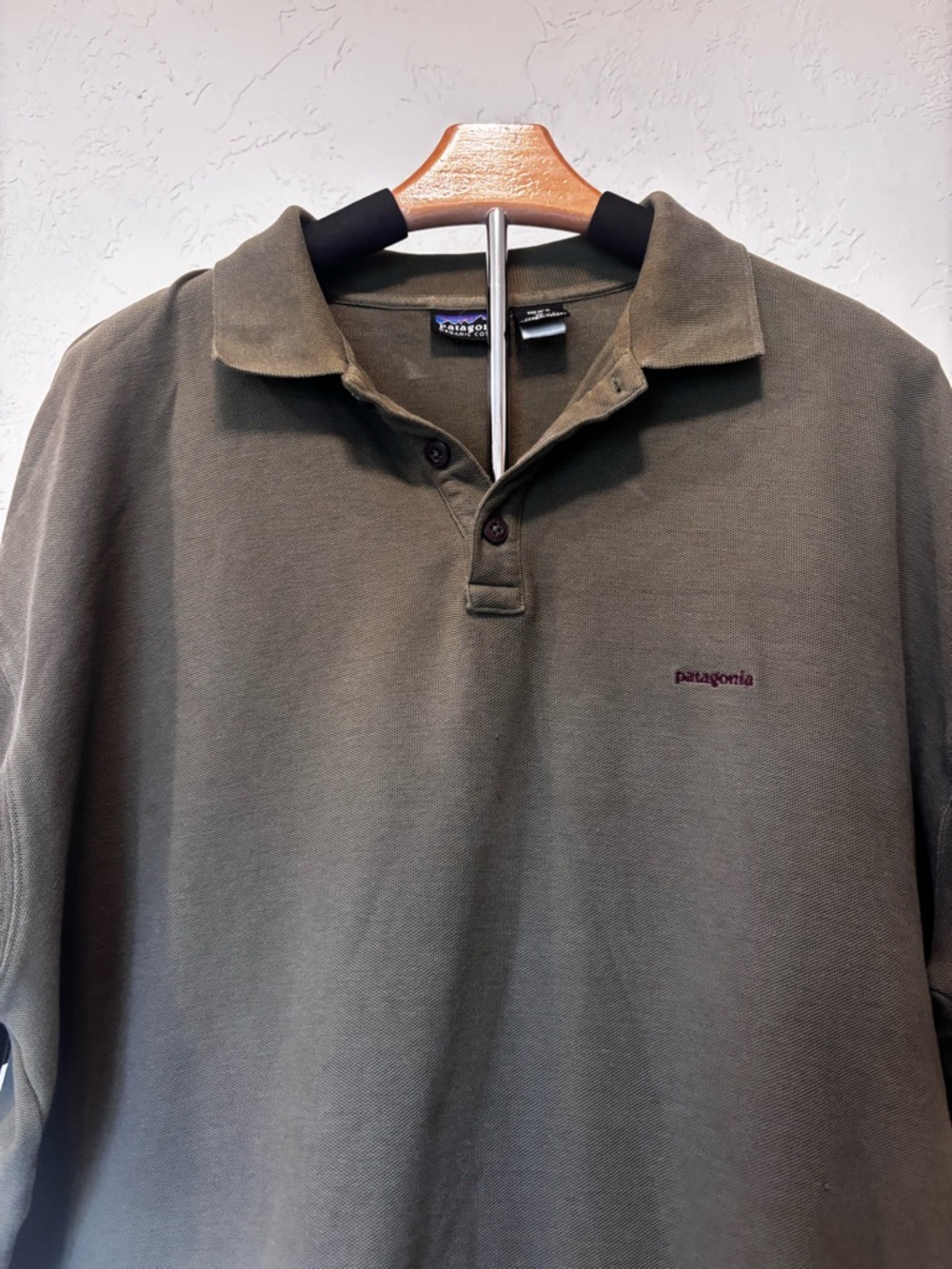 Patagonia Organic Cotton Polo Shirt Mens XL Olive Green Logo